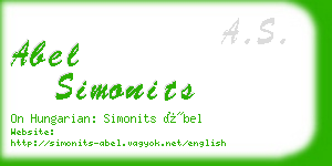 abel simonits business card